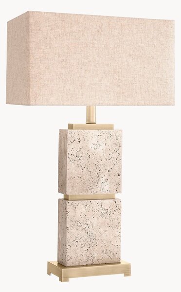 Veľká travertínová stolová lampa Newton