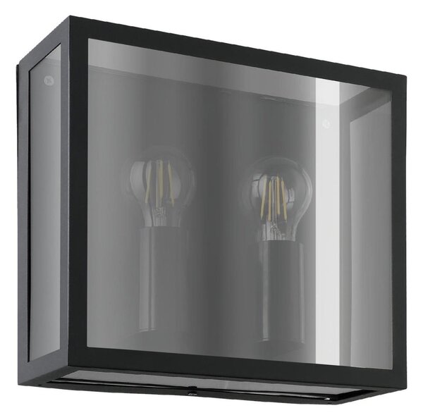 Eglo 31566 - Vonkajšie nástenné svietidlo ALAMONTE SMOKE 2xE27/40W/230V IP44 čierna