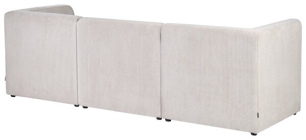 Modulárna 3-miestna pohovka béžová menčestrová moderný dizajn minimalistický štýl