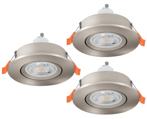 Eglo 902246 - SADA 3x LED podhľadových bodových svietidiel BARRANCO 1xGU10/4,5W/230V chróm