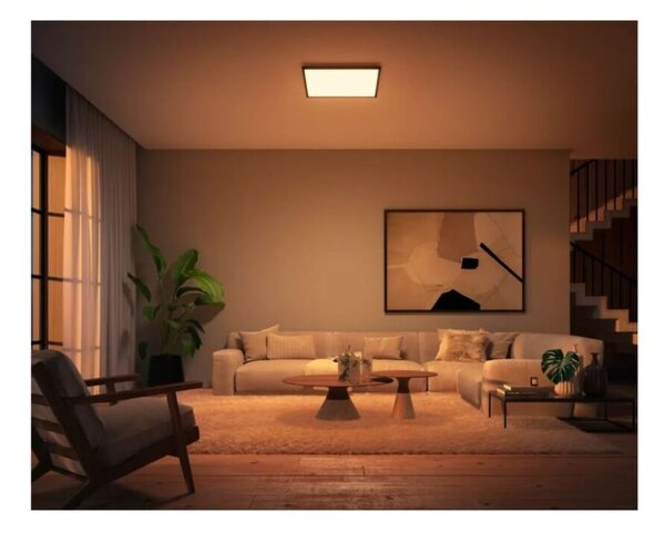 8720169158894 Philips HUE Aurelle stropný panel SQ 600x600mm 39W/1940lm 2200-6500K čierna + Dimmer Switch
