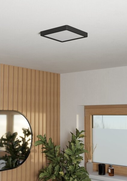 Eglo 901329 - LED kúpeľňové stropné svietidlo FUEVA LED/10,5W/230V 22x22cm IP44 čierne