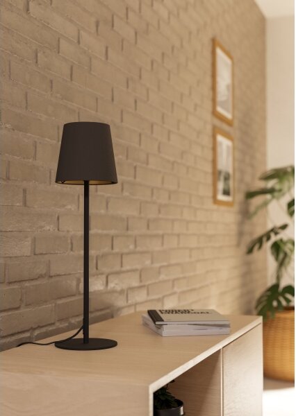 Eglo 901129 - Stolná lampa FIORANA 1xE14/40W/230V čierna/hnedá
