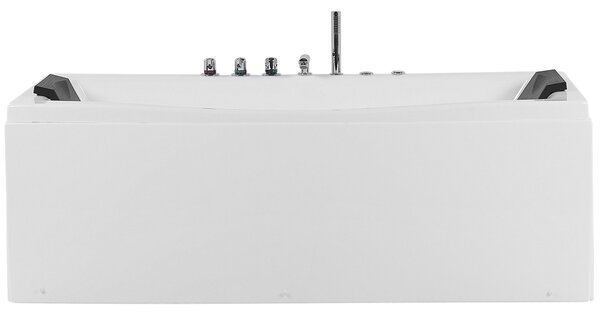 Vírivá vaňa biela akrylát 173 x 82 cm obdĺžnikový tvar opierky hlavy hydromasážne trysky pre 1 osobu moderný štýl kúpeľňa