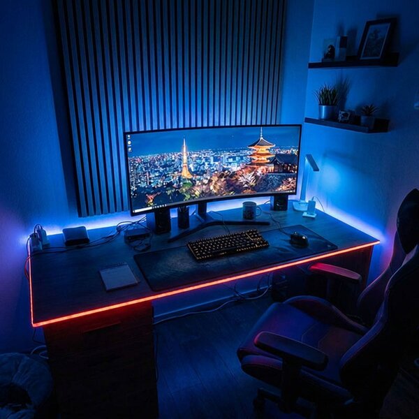 SOLIGHT LED SMD RGB pásik 3m, sada s adaptérom, diaľkové ovládanie, 10W/m, multicolor