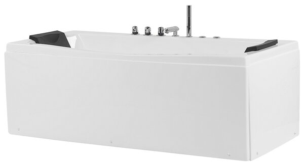 Vírivá vaňa biela akrylát 173 x 82 cm obdĺžnikový tvar opierky hlavy hydromasážne trysky pre 1 osobu moderný štýl kúpeľňa