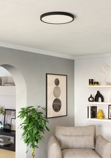 Eglo 901301-LED Stropné svietidlo FUEVA LED/17W/230V 2700/4000/6500K pr.38,9cm čierna
