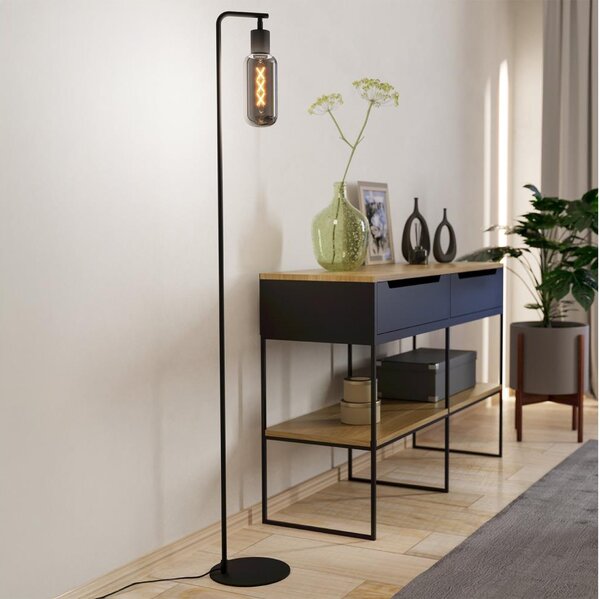 Eglo 901008 - Stojacia lampa MAIONE 1xE27/4W/230V čierna/dymová