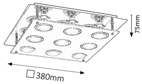 Rabalux 2517 - LED Stropné svietidlo NAOMI 9xGU10/5W