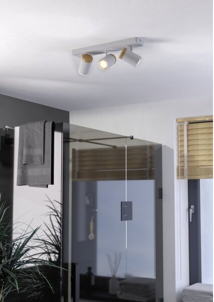 Eglo 300004 - Kúpeľňové bodové svietidlo CONSUMA 3xGU10/3W/230V IP44 biela/béžová