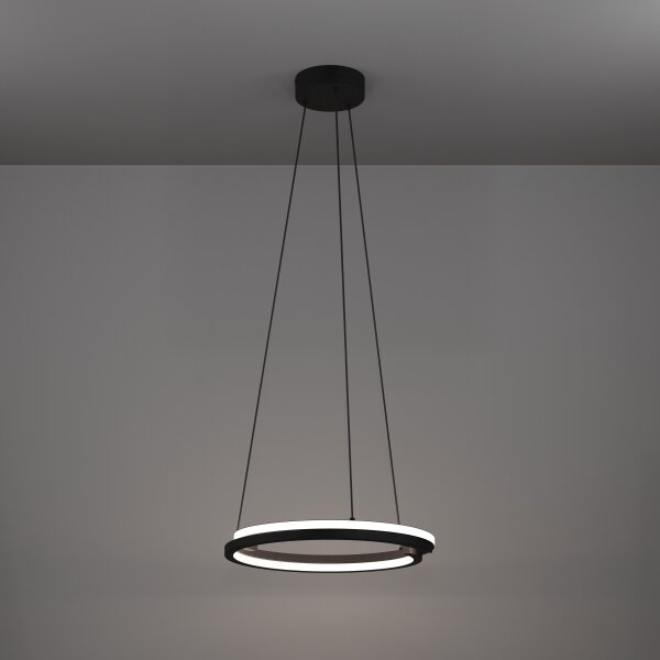 Eglo 901822 - stmievateľný LED luster na lankách MEZZOMONTE 2xLED/20W/230V čierny + diaľkové ovládanie