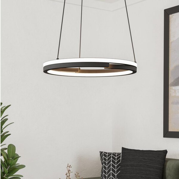 Eglo 901822 - stmievateľný LED luster na lankách MEZZOMONTE 2xLED/20W/230V čierny + diaľkové ovládanie