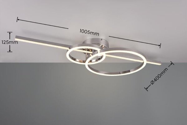 TRIO 643010306 MONTILLA stropné svietidlo SMD LED 54W/6300lm 2700-6000K chrómová, stmievateľné, diaľkový ovládač