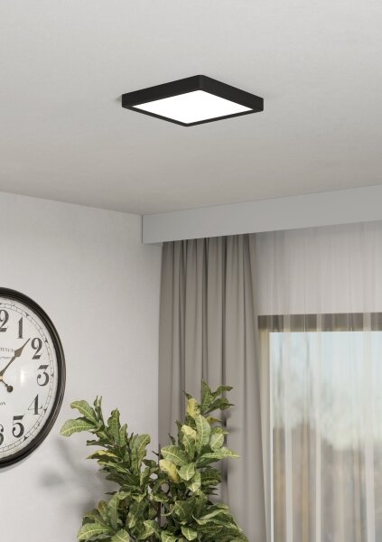 Eglo 901374-LED RGBW Stmievateľné dymové stropné svietidlo FUEVA-Z LED/10,5W/230V 22x22cm IP44 čierna
