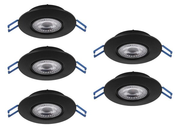 Eglo 300189 - SADA 5xLED Zapustené svietidlo GEDREZ LED/4,9W/230V priemer 9 cm čierna