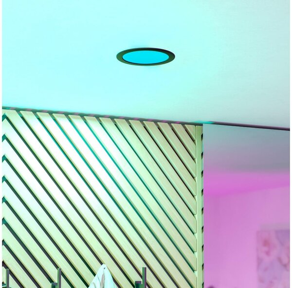 Eglo 901427-LED RGBW stropné kúpeľňové zapustené svietidlo FUEVA-Z LED/9,5W/230V 16,8cm IP44 čierne