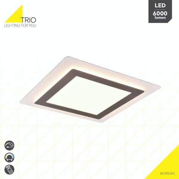 TRIO 641510207 MORGAN stropné svietidlo SMD LED 450x450mm 46W/6000lm 2700-6500K matný nikel, stmievateľné, diaľkový ovládač