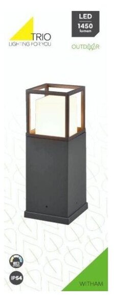 TRIO 577860142 WITHAM vonkajšie stojanové svietidlo/stĺpik SMD LED V400mm 14,5W/1450lm 2300+3000+4000K IP54 antracitová