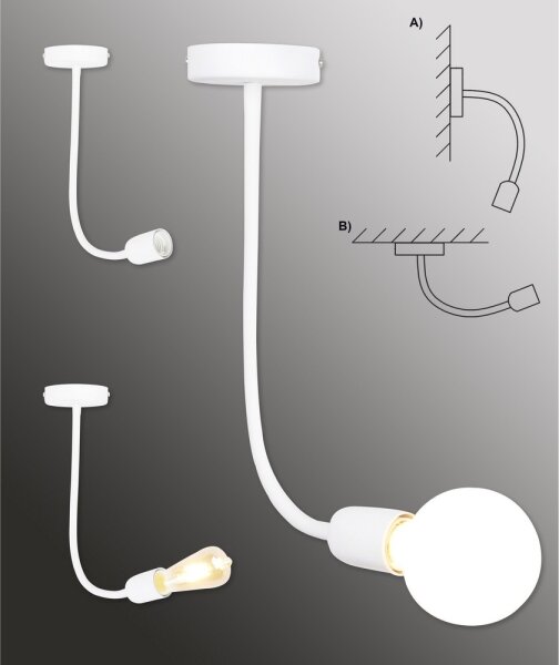 Top Light Galileo 1 B - Luster na tyči 1xE27/40W/230V biela