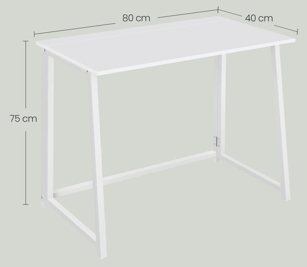 Set do pracovne ZARIMO stôl 80x40 cm, biela + kreslo AVOLA VELVET svetlo hnedé