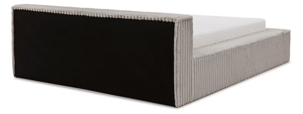 Sivá čalúnená dvojlôžková posteľ s úložným priestorom s roštom 140x200 cm Cloe – Ropez