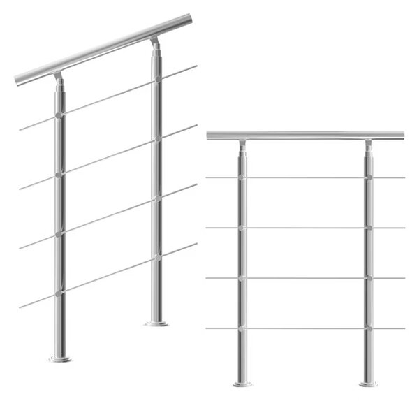 Schodiskové zábradlie 4 vzpery - 80 cm