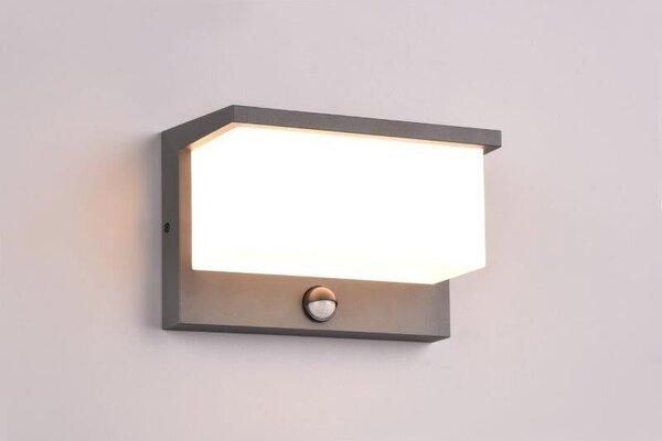 TRIO 240969142 NESTOS vonkajšie nástenné svietidlo so senzorom SMD LED 13W/1300lm 3000K IP54 antracitová, biela