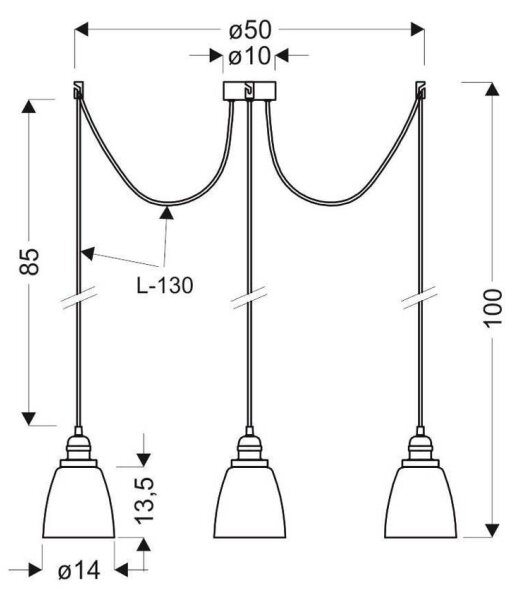 Luster na lanku VOICE 4xE27/40W/230V pavúk