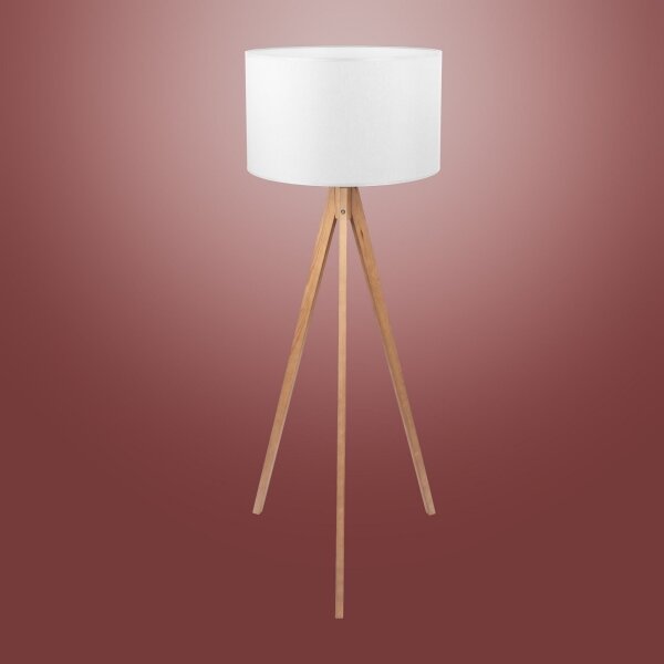 Stojacia lampa TREVISO 1xE27/25W/230V biela/drevo