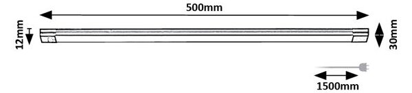 RABALUX 78026 Hanson svietidlo pod kuchynskú linku so senzorom LED š500mm 8W/570lm 3000K čierna, biela