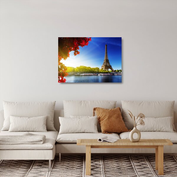Sklenený obraz - jeseň v Paríži (70x50 cm)