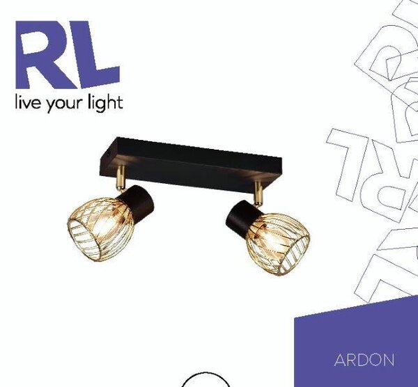 TRIO Reality R81382080 ARDON stropné bodové svietidlo/spot 2xE14 čierna, zlatá