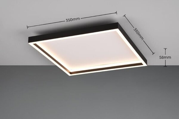 TRIO Reality R64502932 ROTONDA stropné svietidlo SMD LED 350x350mm 20W/2600lm 3000K čierna, biela