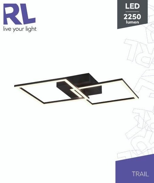 TRIO Reality R64492132 TRAIL stropné svietidlo SMD LED 20W/2250lm 3000K čierna matná