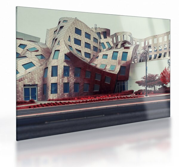 Sklenený obraz - architektonická stavba (70x50 cm)