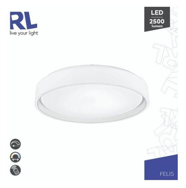 TRIO Reality R64391031 FELIS stropné svietidlo SMD LED D400mm 24W/2500lm 2700-6500K biela matná, stmievateľné, diaľkový ovládač