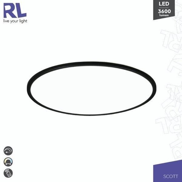 TRIO Reality R64381032 SCOTT stropné svietidlo SMD LED D500mm 30W/3600lm 3000-6500K čierna, biela, stmievateľné, diaľkový ovládač
