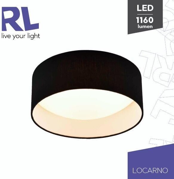 TRIO Reality R64191102 LOCARNO stropné svietidlo SMD LED D300mm 12W/1160lm 3000K čierna