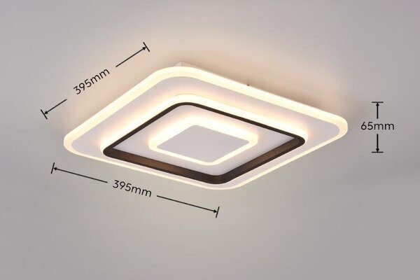 TRIO Reality R64293131 JORA stropné svietidlo SMD LED 395x395mm 46W/5400lm 2700-6000K biela matná, stmievateľné, diaľkový ovládač