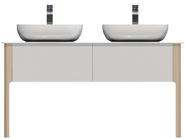 Kúpeľňová skrinka pod umývadlo Naturel Skandinavia 138x55 cm biela SCAN138D.2Z.9016G