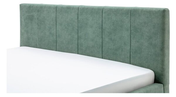 Zelená čalúnená dvojlôžková posteľ s úložným priestorom s roštom 180x200 cm Lizzano – Meise Möbel