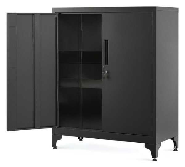 Viacúčelová kovová skrinka RAVEN, 40x80x90cm, čierna SongmicsHome