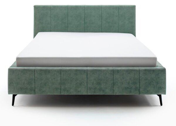 Zelená čalúnená dvojlôžková posteľ s úložným priestorom s roštom 180x200 cm Lizzano – Meise Möbel