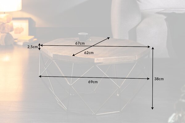 Konferenčný stolík DIAMANT 70 cm - prírodná