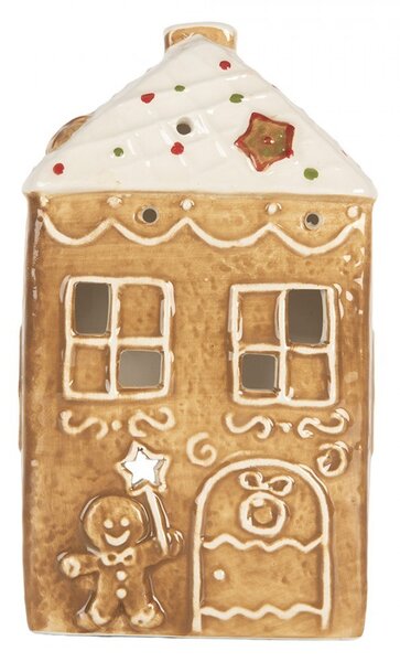 Perníková chalúpka na čajovú sviečku Gingerbread Cott Gingerbread Cottage - 9*7*16 cm - Clayre & Eef