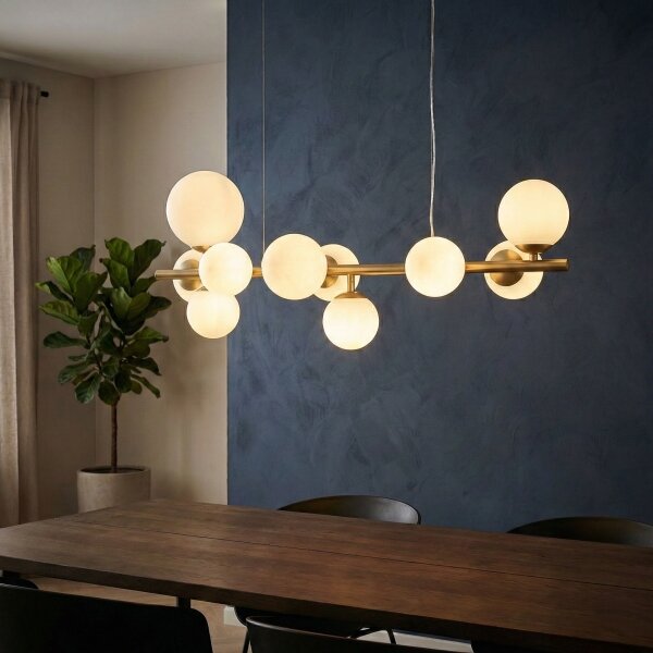 Ideal Lux - LED Luster na lanku PERLAGE 10xG9/3W/230V 81 cm zlatá/biela