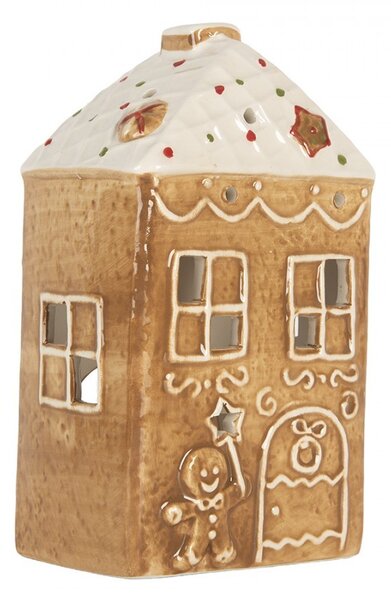 Perníková chalúpka na čajovú sviečku Gingerbread Cott Gingerbread Cottage - 9*7*16 cm - Clayre & Eef