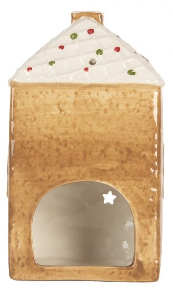 Perníková chalúpka na čajovú sviečku Gingerbread Cott Gingerbread Cottage - 9*7*16 cm - Clayre & Eef