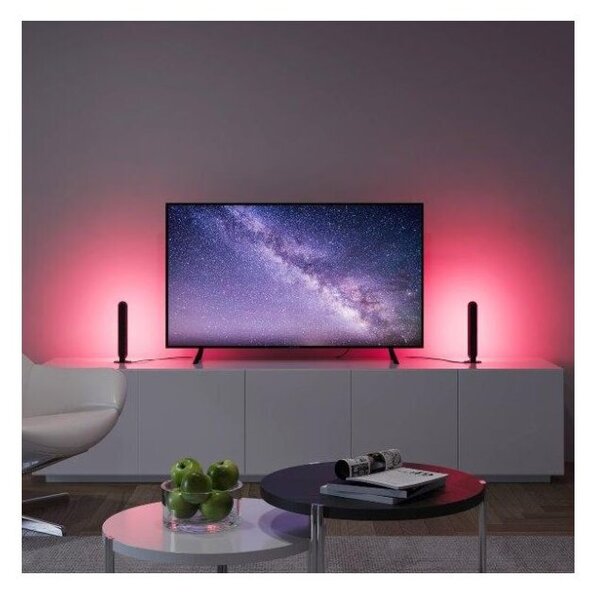 TRIO Reality R55382102 GAME stolná lampička SMD LED V280mm 2x2,5W RGB čierna, stmievateľné, diaľkový ovládač