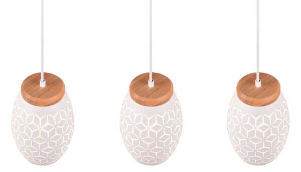 TRIO Reality R31573031 BIDAR závesné svietidlo 3xE27 biela matná